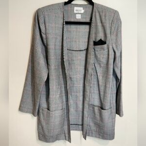 Vintage 80s Leslie Fay Houndstooth Blazer